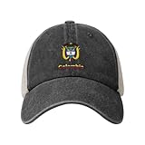 Text National Emblem Colombia Colombian mesh Sun hat Curved Brim Baseball Cap Adjustable Tennis dad Trucker Hats for Men Women Black