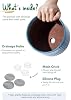 LE TAUCI Ceramic Plant Pots with Drainage Holes, Set of 3, 8+6.7+5.5 Inch Stripe Garden Planter Pots for Outdoor Indoor Plants Flower, Round Succulent Orchid Flower Pot, Reactive Glaze Green #5