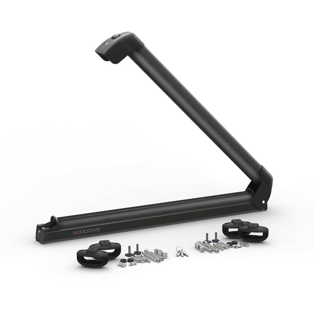 NORDRIVE N40013 Nordic-King Evo Aluminium NK-60, portasci per Barre da Tetto - Nero