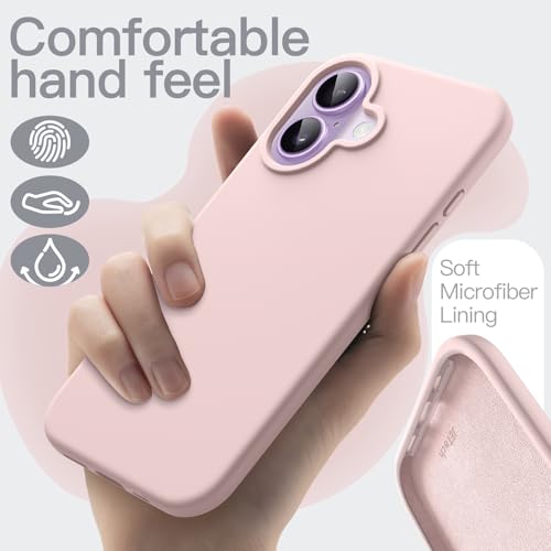 Image of JETech Liquid Silicone Case for iPhone 17 6.3-Inch, Silky Soft Touch Full-Body Protection, Anti-Scratch Shockproof Phone Cover with Microfiber Lining (Light Pink)