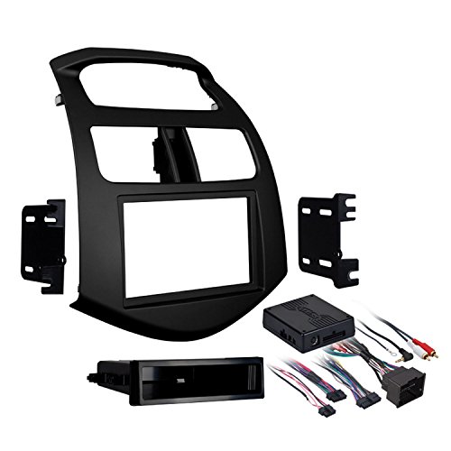 Metra Electronics 99-3309B Single/Double DIN Stereo Installation Dash Kit for 2013- 2015 Chevy Spark (Black)