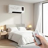 1800W Wall Mounted Air Conditioner Fan, Portable 2 in 1 Cooling & Heating Mini AC Unit No Window, Quiet Smart Heater Combo with Remote Control & Timing for Home Bedroom RV(Brown)