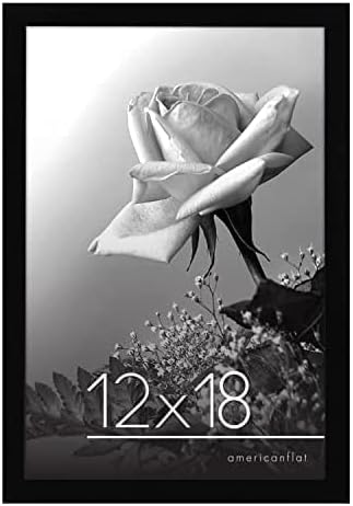 Americanflat 12x18 Poster Frame in Black - Composite Wood with Polished Plexiglass - Horizontal and Vertical Formats for Wall with Included Hanging Hardware