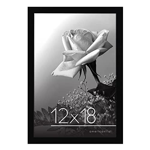 Americanflat 12X18 Poster Frame In Black - Composite Wood With Polished Plexiglass - Horizontal And Vertical Formats For Wall With Included Hanging Hardware #TOP30