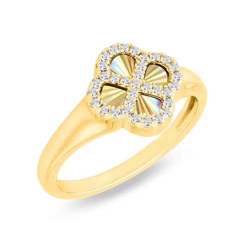Bague trèfle argent femme 11mm : bijou argent sterling et CZ blanc pour idée cadeau anniversaire
