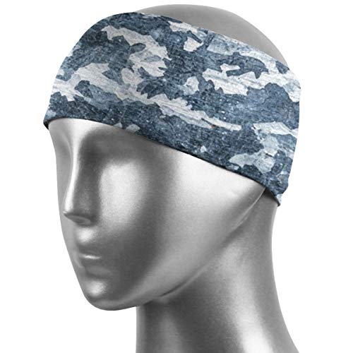 Antvinoler Winter Camouflage Mens Headband - Guys Sweatband & Womens Sports Headband for Running, Crossfit, Working Out. Versatile