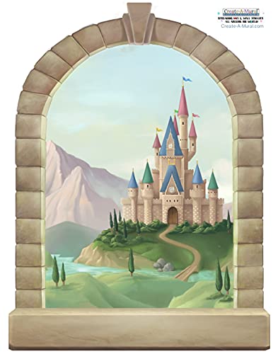Vinilo decorativo mural princesa para habitación niña 14x22" miniatura 5