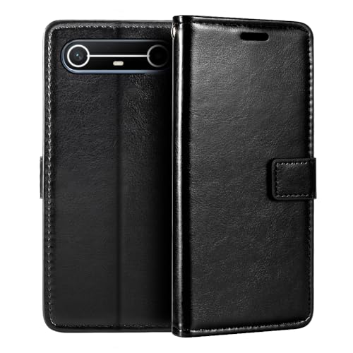 Shantime Wallet Leather Case for Tecno Pova Slim 5G - Black