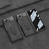 COQUE Phone case for Xiaomi Mix Fold 2 with Tempered Anti-spy Glass Film, Magnetic Folding Closure, All-Around Synthetic Leather Support, and Anti-Drop Protection-Black