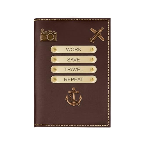 Housse de passeport en cuir classique Brun-NP idée cadeau de voyage