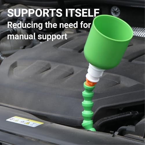 25.6 Inch Flexible Long Oil Funnel for Automotive Use, Bendable Hands-Free Transmission Fluid Spout, Universal Long Neck Filling Tool for Car Engine Oil, Coolant & Water, Reusable & Collapsible — 사진 5