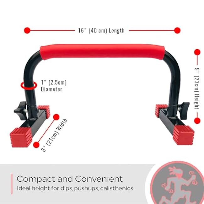 Rubberbanditz Parallette, Parallel Bars & Dip Station | At Home Gym Workout Equipment, L-Sit Bars & Calisthenics Equipment for Home. Perfect for Push Ups, Dips, Handstands & Gymnastics.