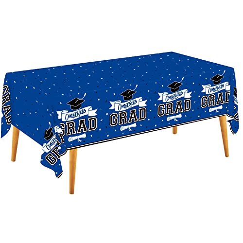 Dazonge Blue Graduation Party Decorations 2023, 2 Pack Large Graduation Tablecloth (54”X110”), Spill-Proof Graduation Decorations 2023, Congrats Grad Table Covers For Party Supplies #TOP25