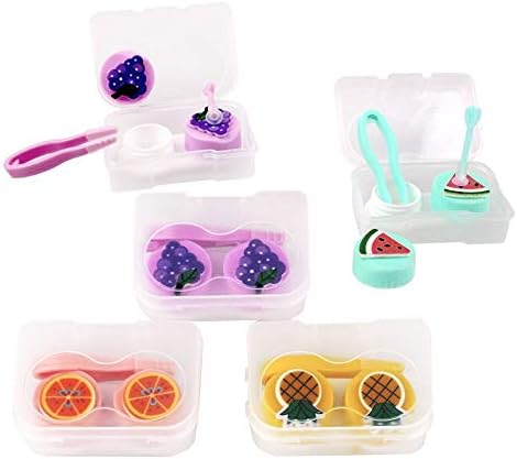 2 pcs Cute Fruit Contact Travel Kit Portable Contact Lens Case Container Holder Storage Box Eye Care Kit