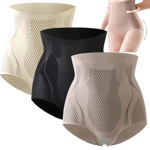 paerlmoon ion Shaping Shorts Ice Silk, Nude Underwear for Women Silk, High Waisted Tummy