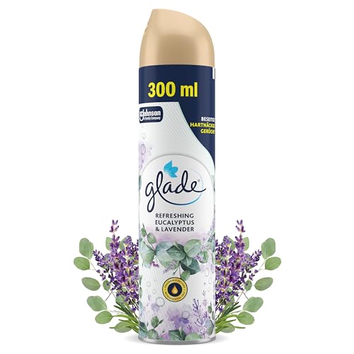 Glade Duftspray für langanhaltende Frische in allen Räumen, Lufterfrischer Spray, Eukalyptus & Lavendel Duft, 1er Pack (1 x 300 ml)