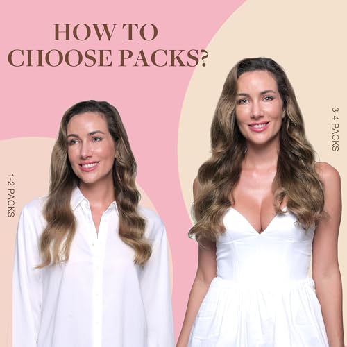 GOO GOO Tape in Hair Extensions Human Hair, 4/27/4 Balayage Chocolate Brown to Caramel Blonde, 18inch 50g 20pcs, Skin Weft Seamless Invisible, Silky Straight with Thick Ends, Remy Human Hair - Image 6