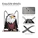 DWVTSLH Waterproof Drawstring Gym Bag for Men American National Flag with Eagle Drawstring Backpack for Women Cinch Sack Sports Sackpack Small