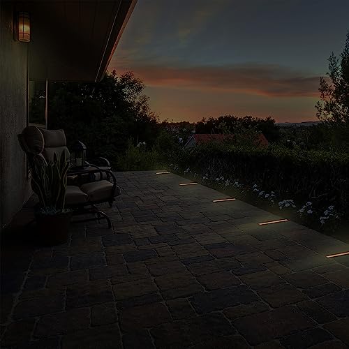 Image of LUMENGY Paver Light Slim 0.5x9 Inch (0.55x8.85), 2700K Warm White, Glare-Free Linear Lighting for Driveways, Walkways and Paver Borders, 12V Hardwired, IP67 Waterproof, Drive-Over Rated