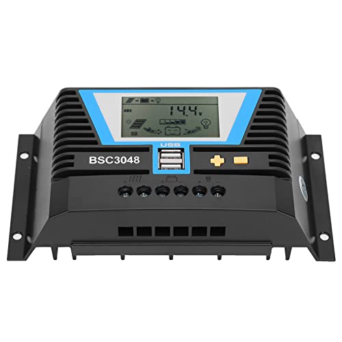 Regolatore Solare 30A 12V/24V/36V/48V BSC3048 Con Doppia Porta USB 5V/2A per Batterie di Varietà
