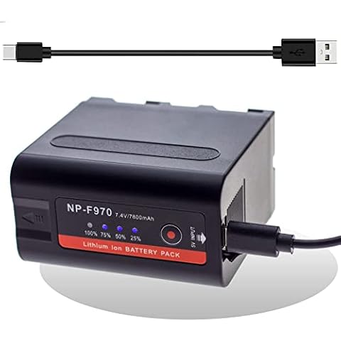 KYTD NP-F970 F550 Battery 1 Pack 7800mAh Compatible with Sony NP F970 F960 F770 F750 F570 F550 F530 CCD-SC55 TR716 TR818 TR910 TR917 TR940 Cover