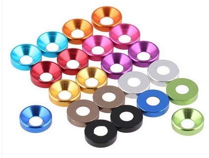 20pcs/lot M2/M2.5/M3/M4/M5 andonized color Aluminum alloy countersunk head cone gasket washer model 727 - (Inner Diameter: M2point5, Outer Diameter: blue)
