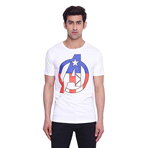 Image of Marvel Men Round Neck Short Sleeves Knitted T-Shirt