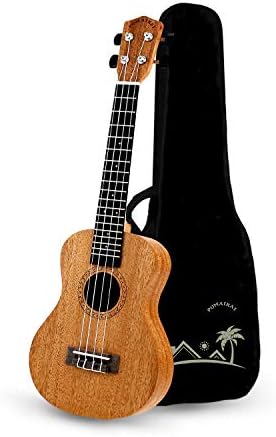 POMAIKAI Concert Ukulele Mahogany 23 inch Beginners Starter Kit Small Hawaiian Guitar Ukeleles for Beginners Kids Adults with Gig Bag