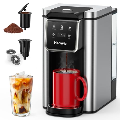 Single Serve Coffee Maker for K-Cup Pod and Grounds, Hot and Iced...