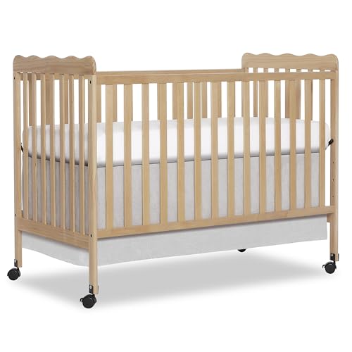 Dream On Me Carson Classic 3-in-1 Convertible Full-Size Baby Crib in Barnwood Natural, GreenGuard Gold & BSA, 4 Mattress Heights, Converts to Day & Toddler Bed, Locking Wheels, Classic Nursery Design