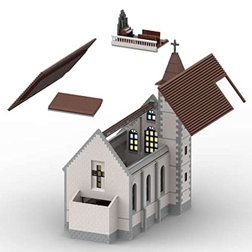 Dellia Modular Haus Bausteine Modell, 7517 Klemmbausteine Haus MOC-34956 Kirche Modular Architektur Häuser Modell Bauset… – Bild 6