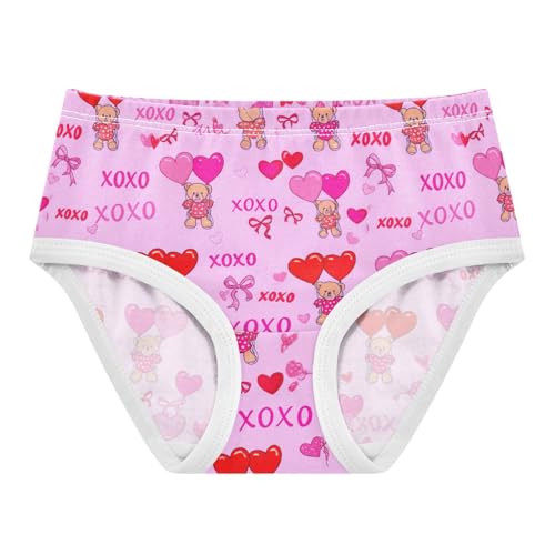 Joisal Cute Bears Hearts Pink Toddler Underwear Floral 2t Cotton Panties for Girl Flower Briefs Undies Kids
