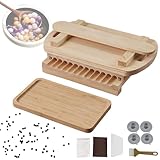 Tapioca - Máquina para hacer perlas, tabla de frotar pastillas de madera con doble mango, máquina formadora de perlas de tapioca con ventosa para agujero de tornillo para el hogar y tiendas de té con