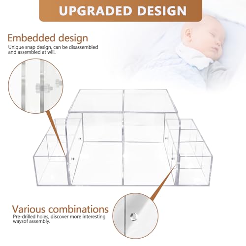 GILPWA Diaper Caddy, Baby Changing Table Organizer, Detachable Clear Acrylic Diaper Storage for Wipe Dispenser, Wipe Warmer and other Diapering Essentials by GILPWA - Image 4