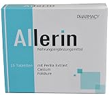 Pharmacy Laboratories Allerin Anti Allergie Ergänzung | 15 Tabletten | Enthält Kalzium, Sesamblatt Extrakt & Folsäure | Für Menschen, die allergisch gegen Pollen, Staub, Tierhaare oder Kosmetika sind