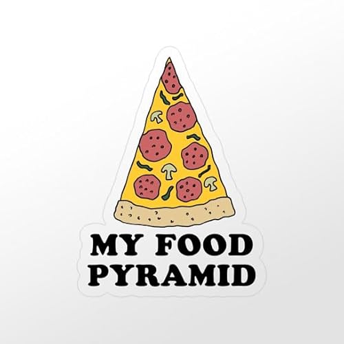 CafePress Pizza Food Pyramid Small Die Cut Sticker, 3"x4" Clear