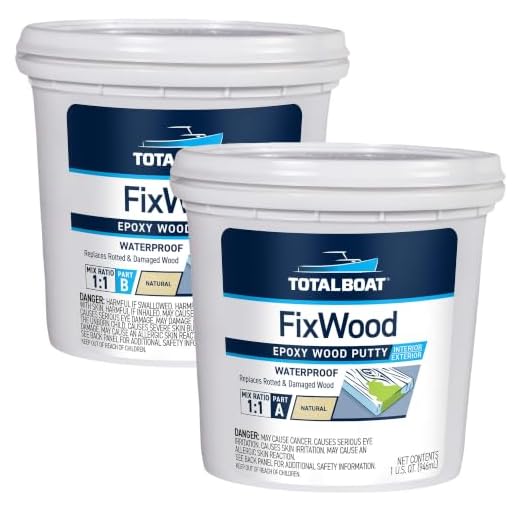 TotalBoat-512885 Fixwood | Marine Grade Epoxy Putty | Stainable Paste Filler for Damaged Wood Repair or Replacement (2-Quart Kit)