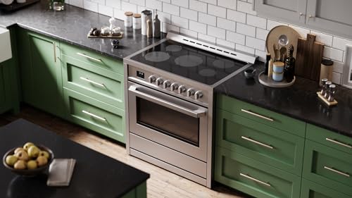 RRE361TS 36" Electric Range with 5 Burners, 4.3 cu. Ft. Capacity, Freestanding Slide-in AirFry, Convection Oven, Easy Reach Racks, Clock and Timer, Stainless Steel - Image 4