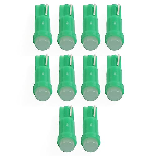GZYF Paquete de 10 bombillas de cuña T5 de luz extremadamente brillante COB SMD para indicadores de panel de instrumentos de automóvil, luz verde