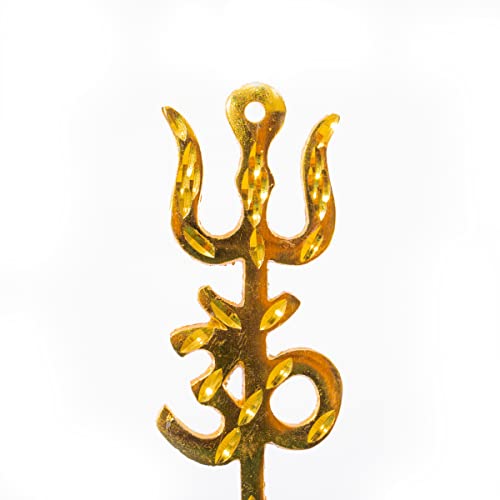 Tarini Gallery Spiritual Religious Sculpture Indian Antique Auspicious Décor Wall Door Hanging Showpiece For Home Entrance Temple Puja Decoration (Golden Ashtadhatu Trishakti Yantra) #TOP3
