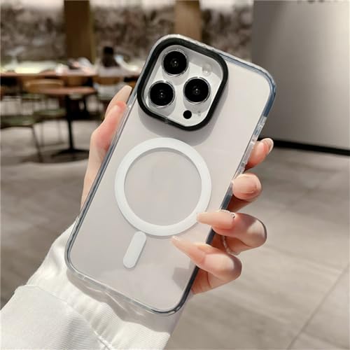 Étui de charge sans fil magnétique fluorescent coque iPhone 15 14 13 12 11 Pro Max claire