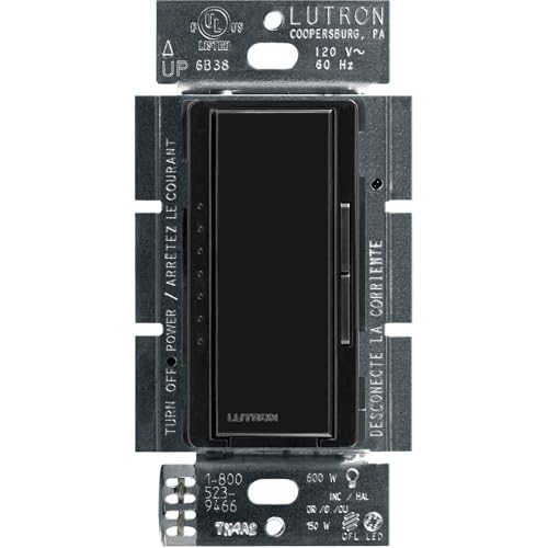Lutron Maestro LED+ Dimmer Switch for Dimmable LED, Halogen and Incandescent Bulbs, 150W/Single-Pole or Multi-Location, MACL-153M-BL, Black