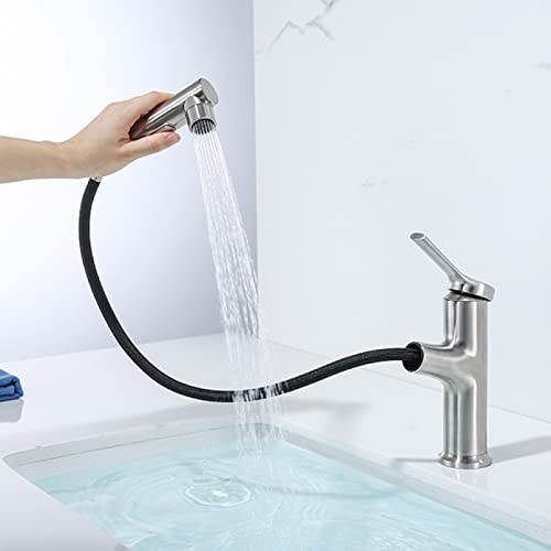 Mitigeur de salle de bain extractible monotrou multifonction avec douchette 3 modes