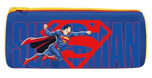 Maped - Superman Round Pencil Case - Neoprene Pencil Case, Soft Anti-Tear Fabric - 21 cm x 6 cm, Blue - Image 3