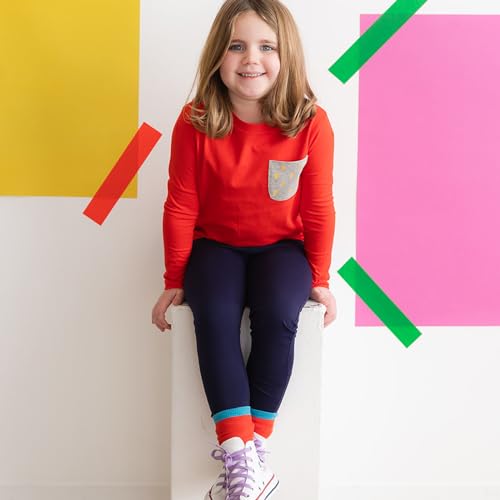 Image of Mightly Boys and Girls' Long Sleeve Raglan Shirt | Organic Cotton, Colorful Casual Stylish Clothes, Soft&Fresh Crew Neck Tee