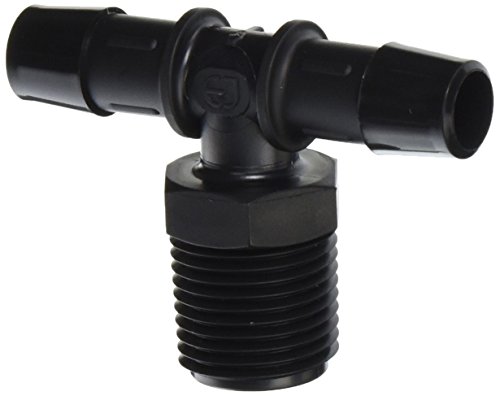 Eldon James T8-8BN Nylon Threaded Miniature Tee, 1/2-14 NPT Thread to 1/2