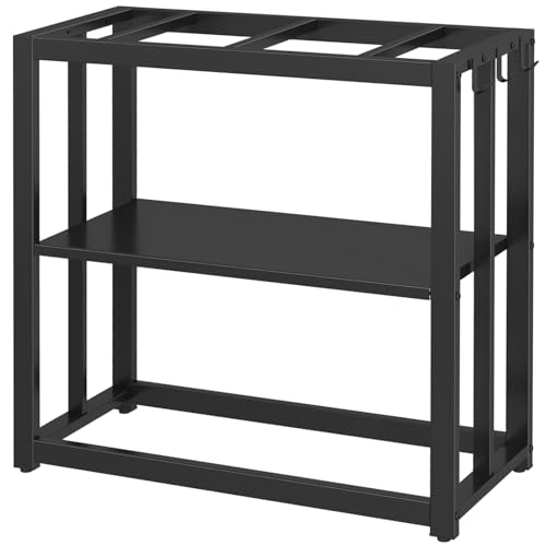 Livofloral 30.7' W x 13' Inch for 20-29 Gallon Long Fish Tank Stand With Storage Shelf, Aquarium Stand With Hooks,Heavy Duty Metal Turtle Reptile Tank Stand, Easy Assemble