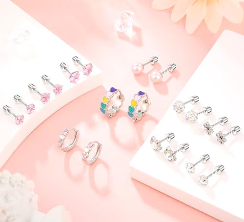 Surgical Stainless Steel Earrings Hypoallergenic Screw Back Stud Earrings for Women3