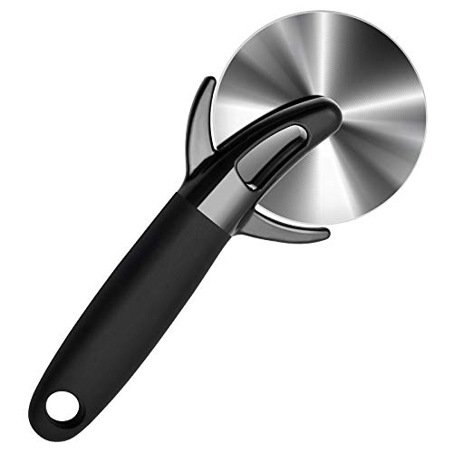 Haoridul Pizza Cutter Wheel, Quality Stainless Steel Pizza Wheel, Super Sharp Pizzar Slicer with Non Slip Handle and Protective Cove, Food Grade Kitchen Tool - Dishwasher Safe - 3.5 inch
