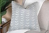 VAGMINE Embroidered Cotton Square Decorative Accent Throw Pillow Cover - for Master Bedroom, New Hom